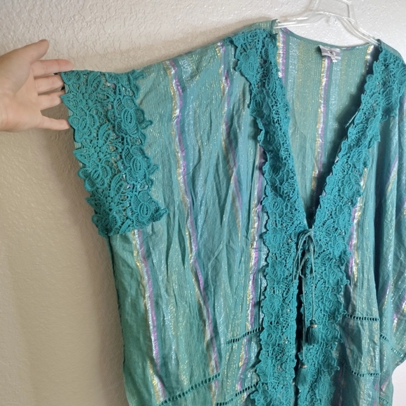 NJ Couture Boho Laced Beach Cover Up Sz M/L - Picture 5 of 9